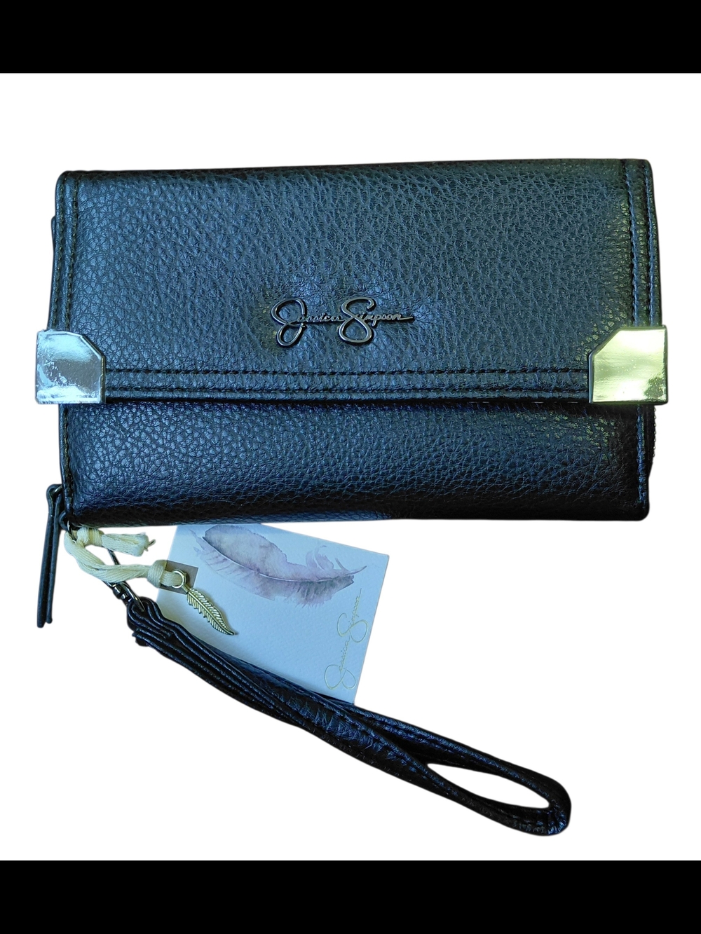 Jessica Simpson Black Wristlet Phone Case Wallet